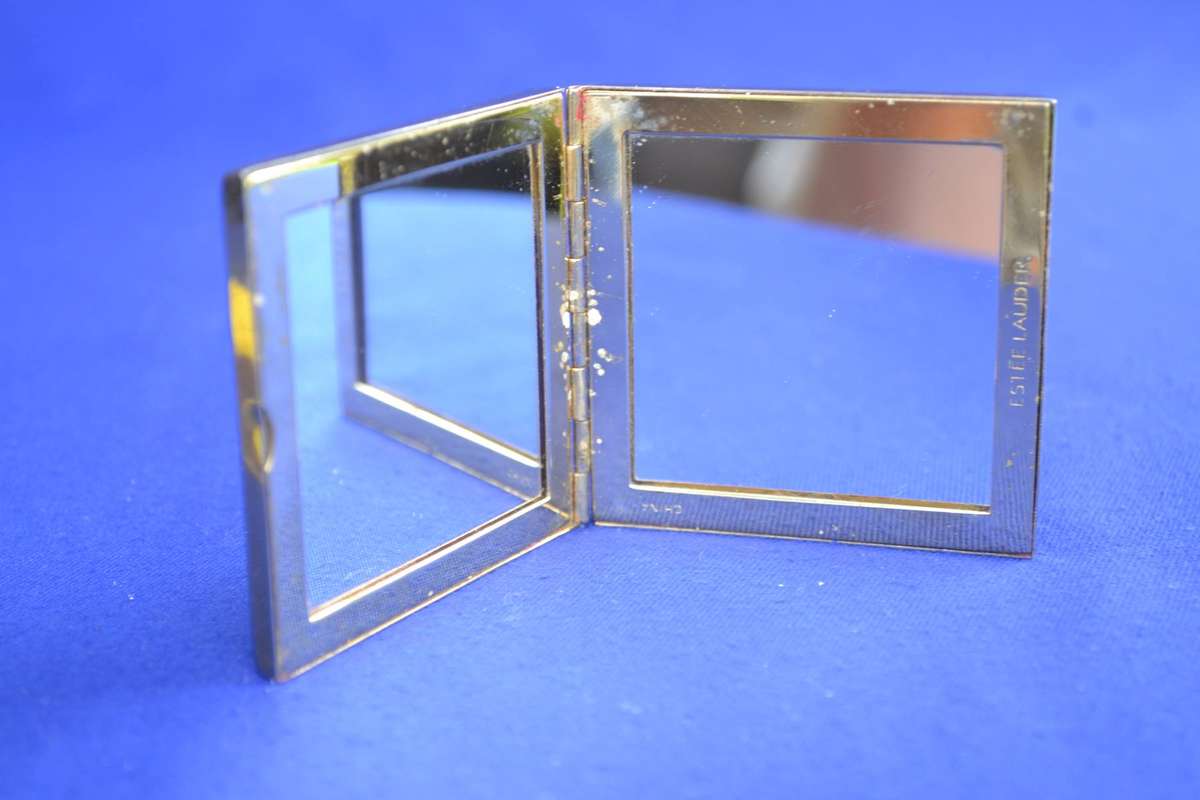 Vintage Collectable Estee Lauder Gold Tone Compact Mirror