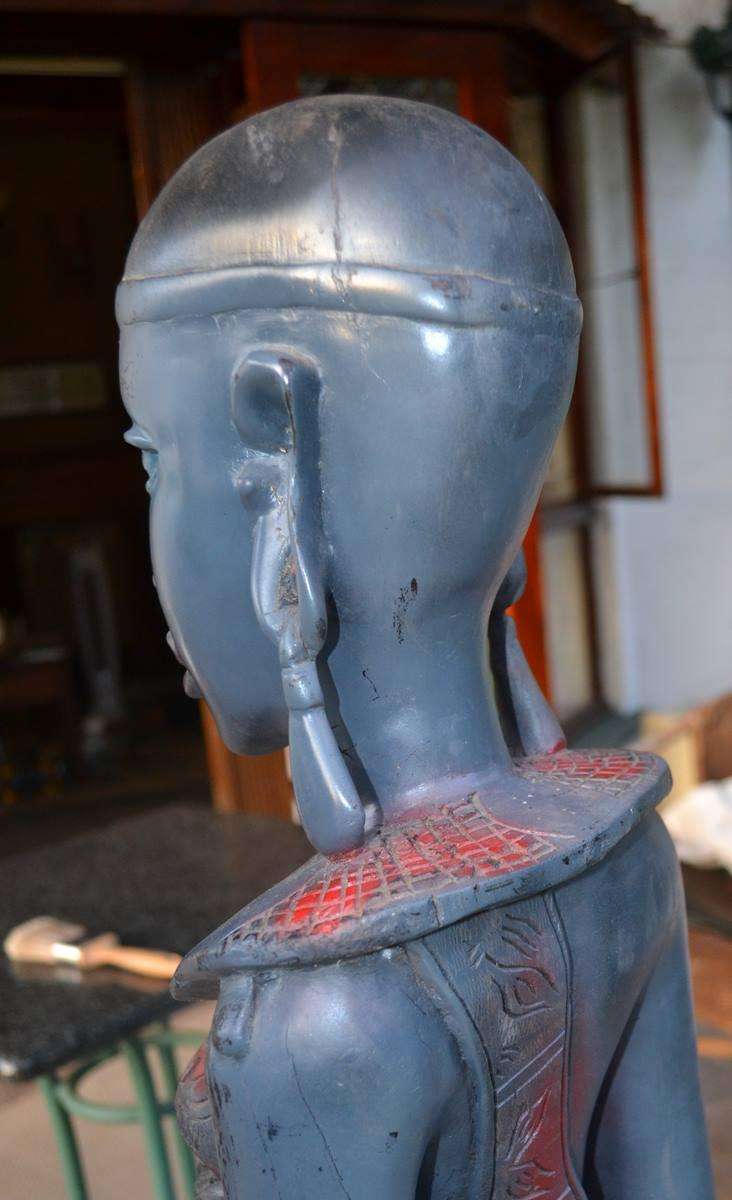 Large Maasai Woman  and Warrior - Morans - Heavy -40kg-Black Hardwood Carvings c1970's