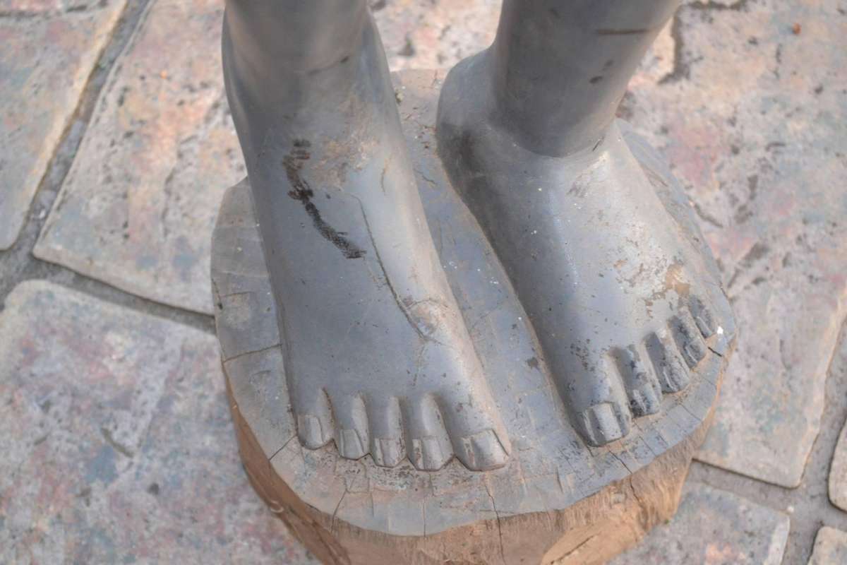 Large Maasai Woman  and Warrior - Morans - Heavy -40kg-Black Hardwood Carvings c1970's
