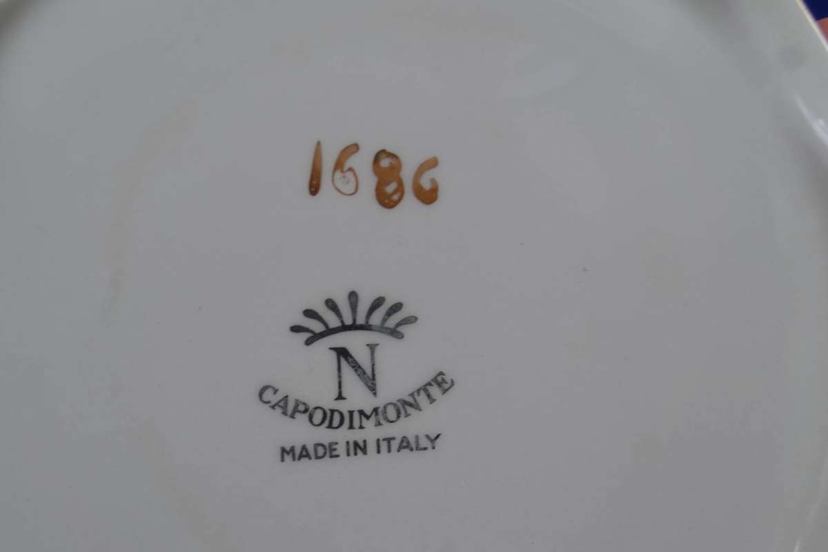 Large Vintage Capodimonte Vase Decorated in Relief