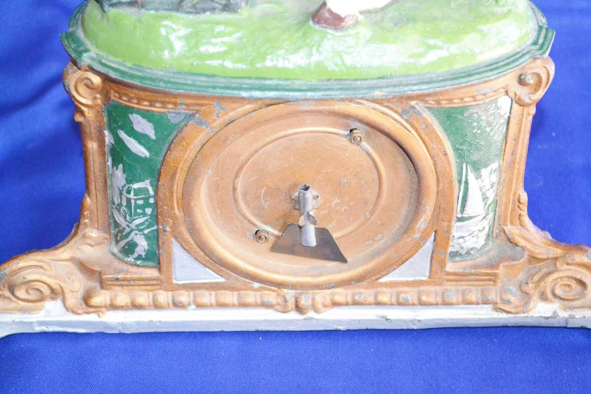 Vintage Very Rare Metal Cowboy Mantle Clock