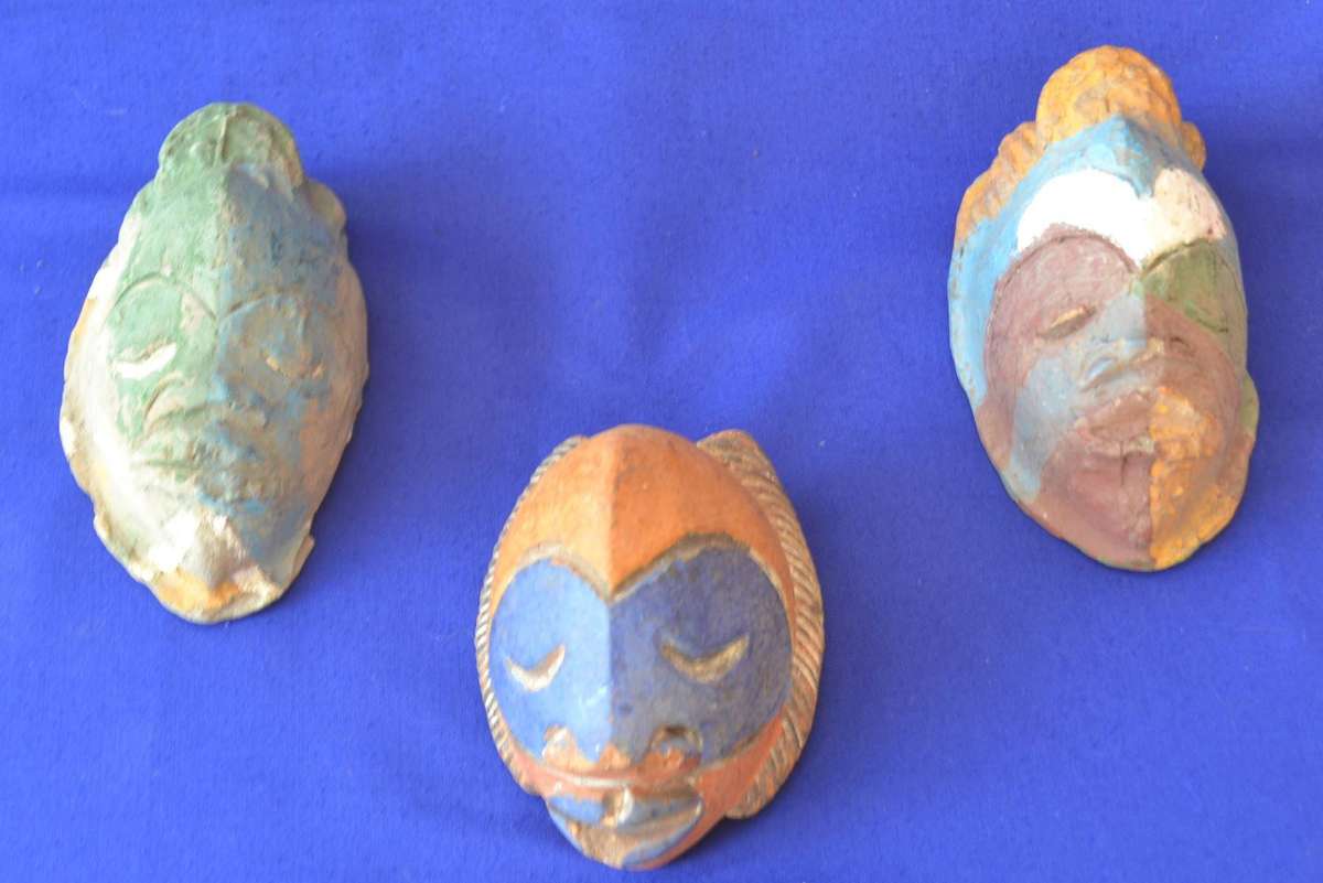 Hand Crafted Ancient Artefact Style Clay Masks