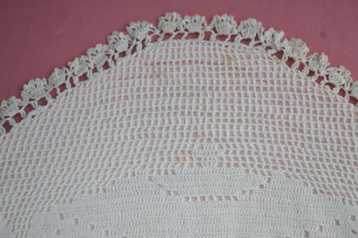 Framed Vintage Mary Card  Fillet Crochet Tea Cosy - The Cup That Cheers