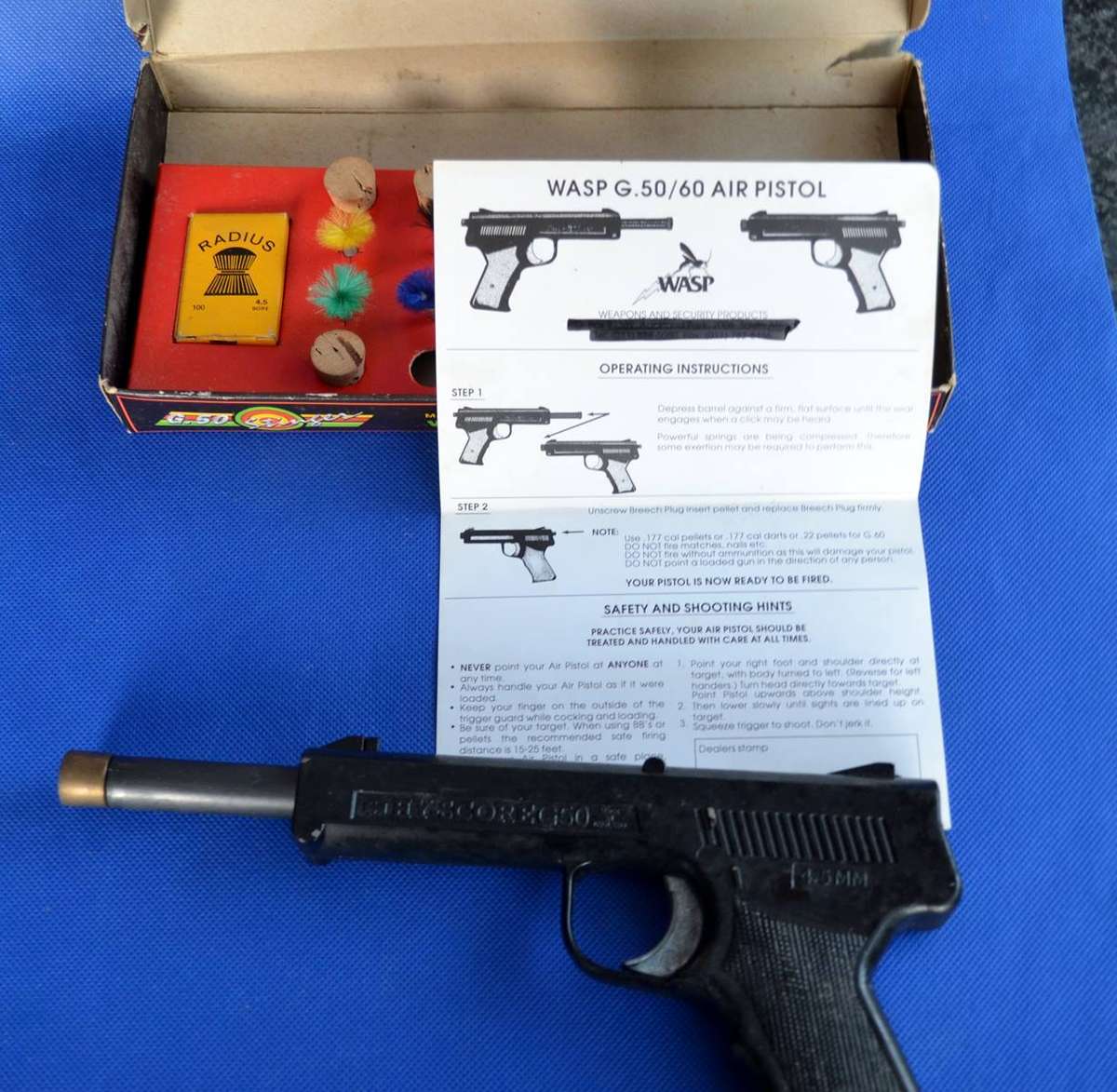 Vintage Wasp G.50/80 Air Pistol in Original Box