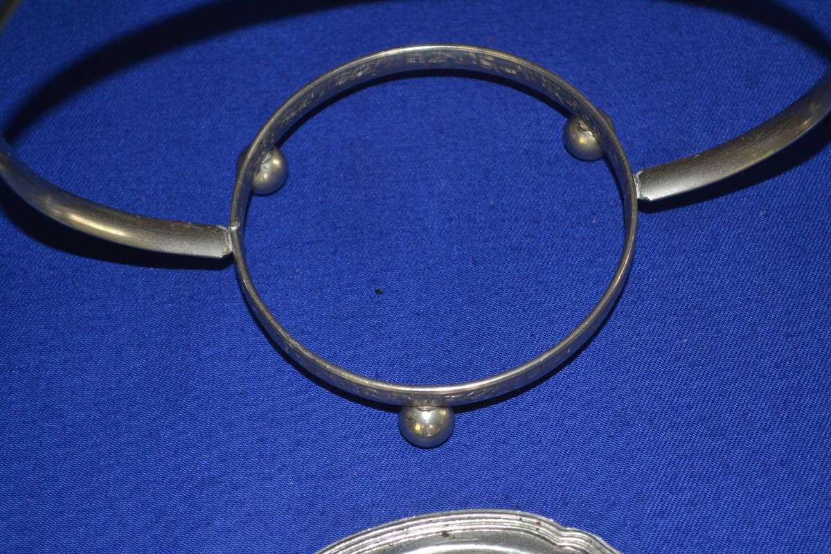 Vintage Silver Plate Nesting Hen Egg Cup and Handled Stand