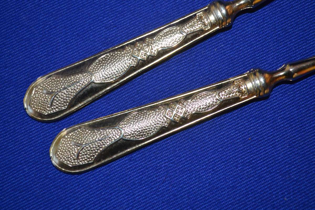 Set of Six Silver Plate Tea Spoons with Ornate Handles