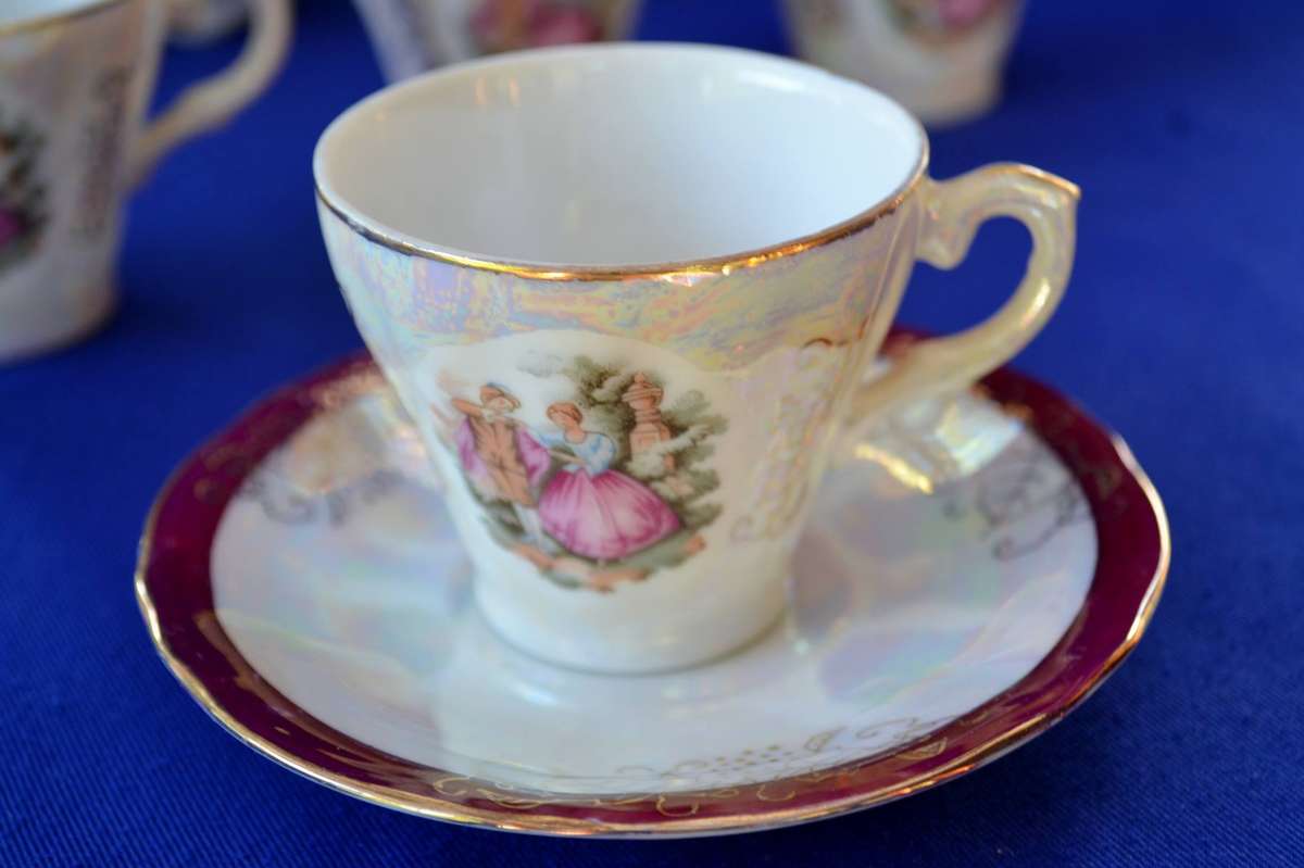 Vintage Lusterware Coffee Set - 11 Pieces