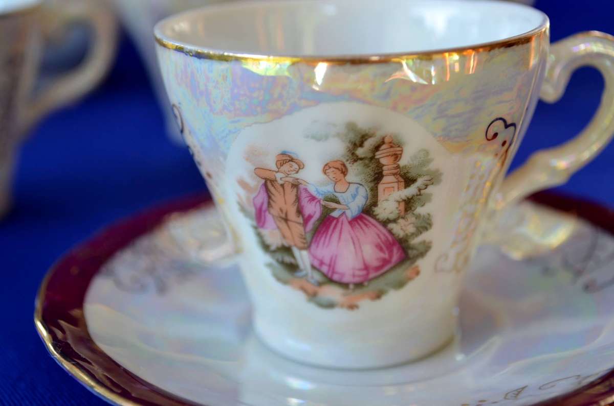 Vintage Lusterware Coffee Set - 11 Pieces