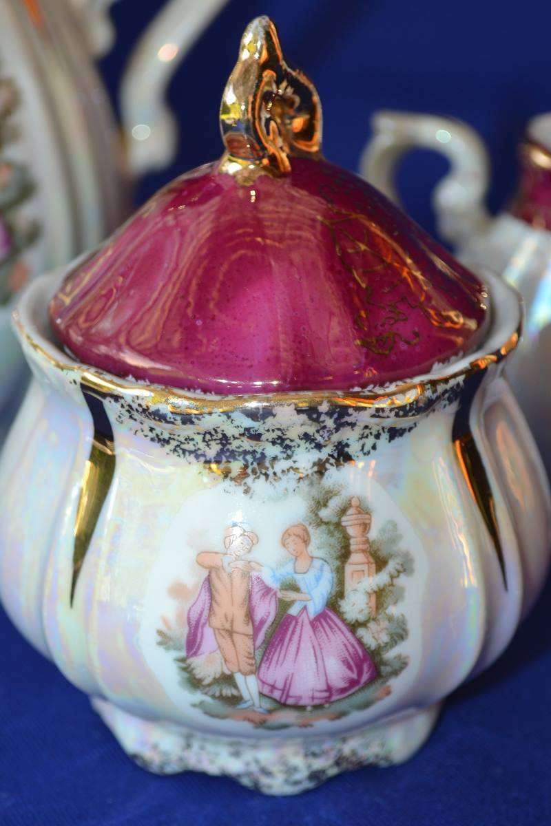 Vintage Lusterware Coffee Set - 11 Pieces