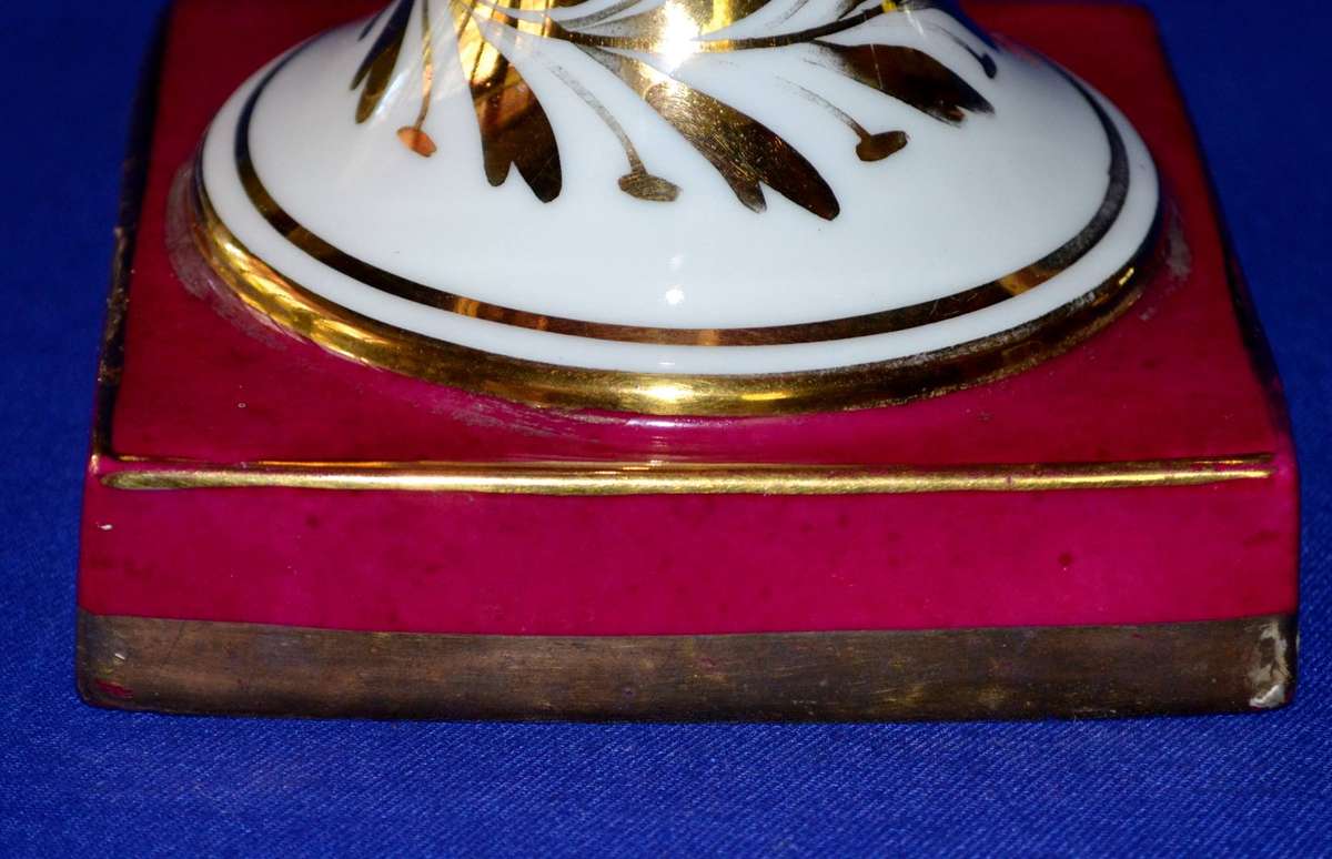 Vintage Hand Painted Limoges Urn Vase with Swan Handles