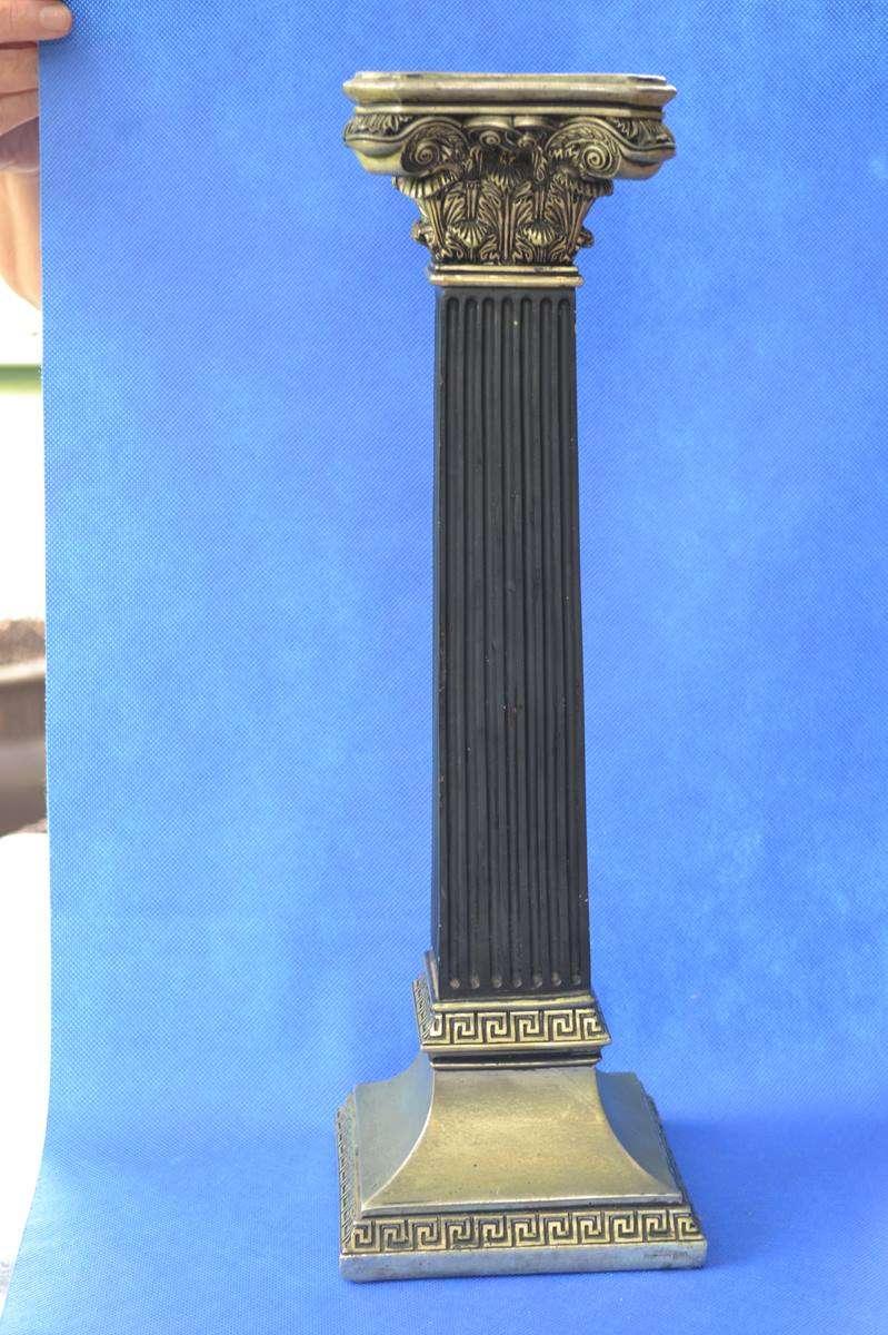 Vintage Aluminium Corinthian Column Candle Holder