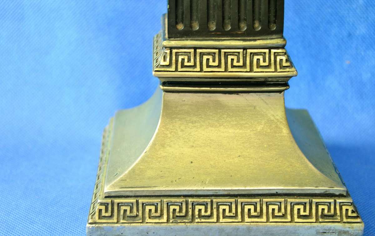 Vintage Aluminium Corinthian Column Candle Holder