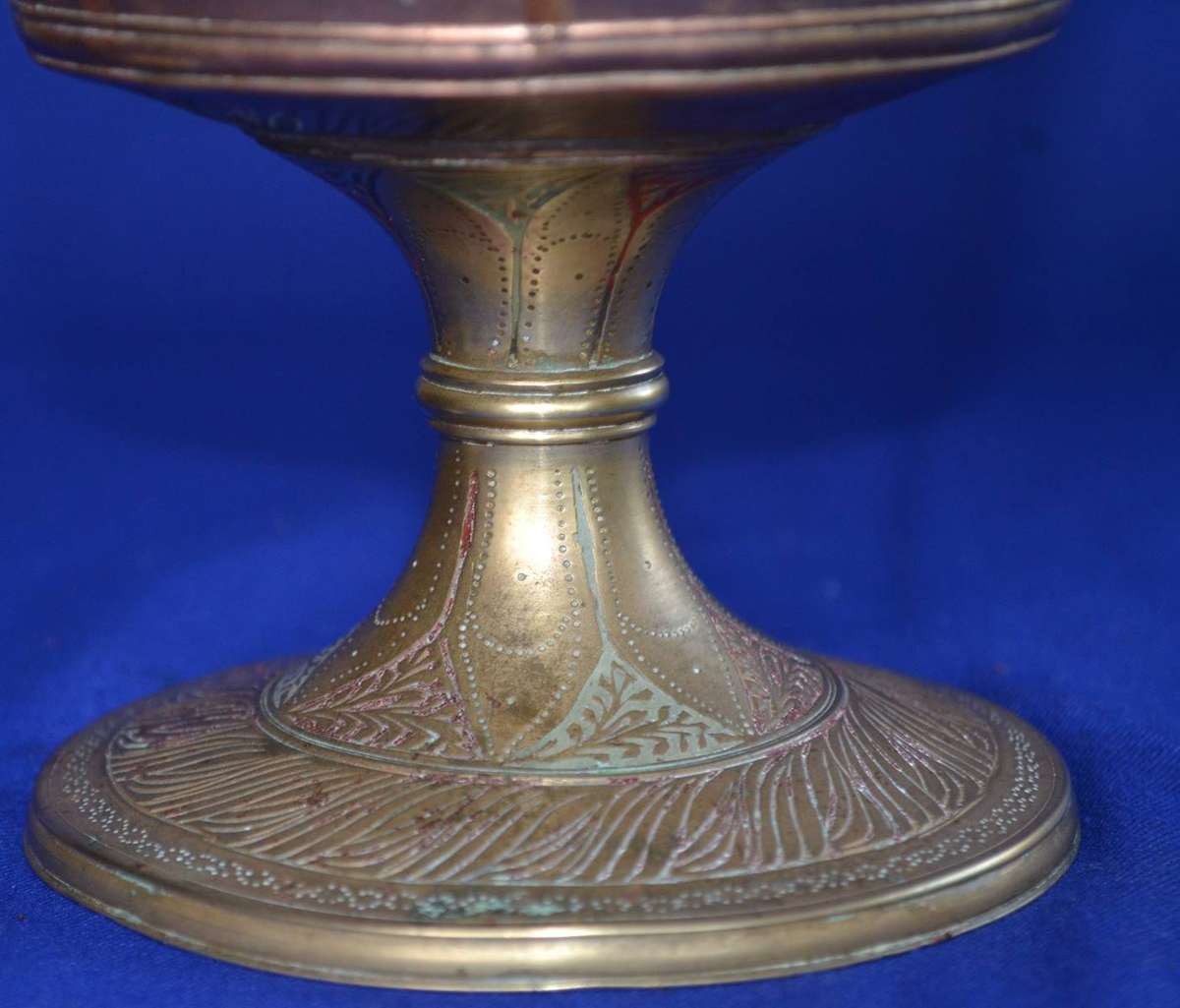 True Vintage Large Hand Etched Brass Chalice