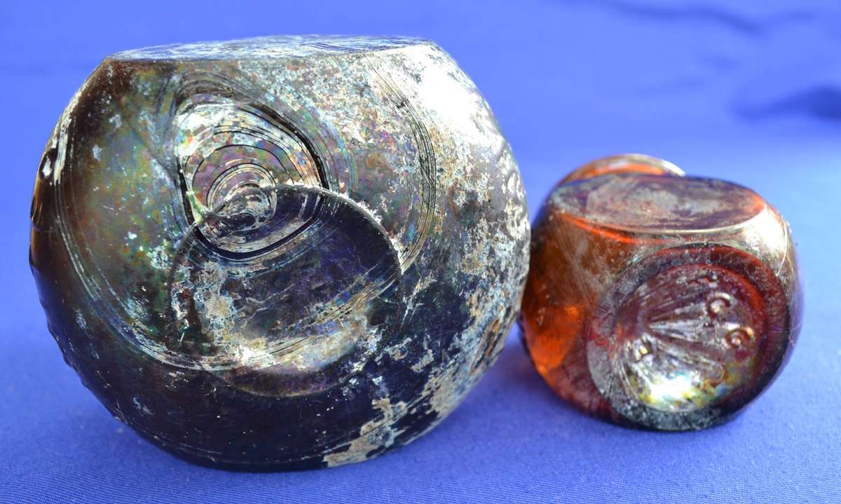 Antique Bovril Bottle  and Vintage Marmite Bottle