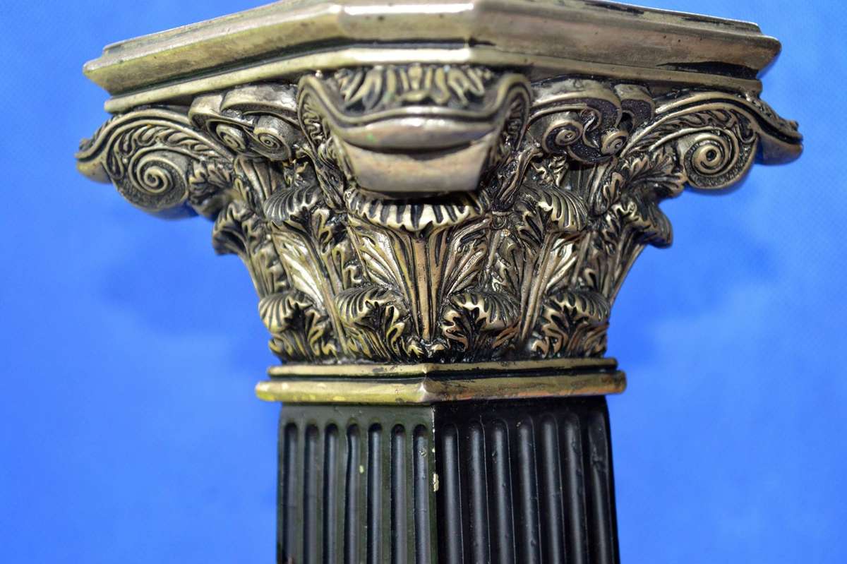 Vintage Aluminium Corinthian Column Candle Holder