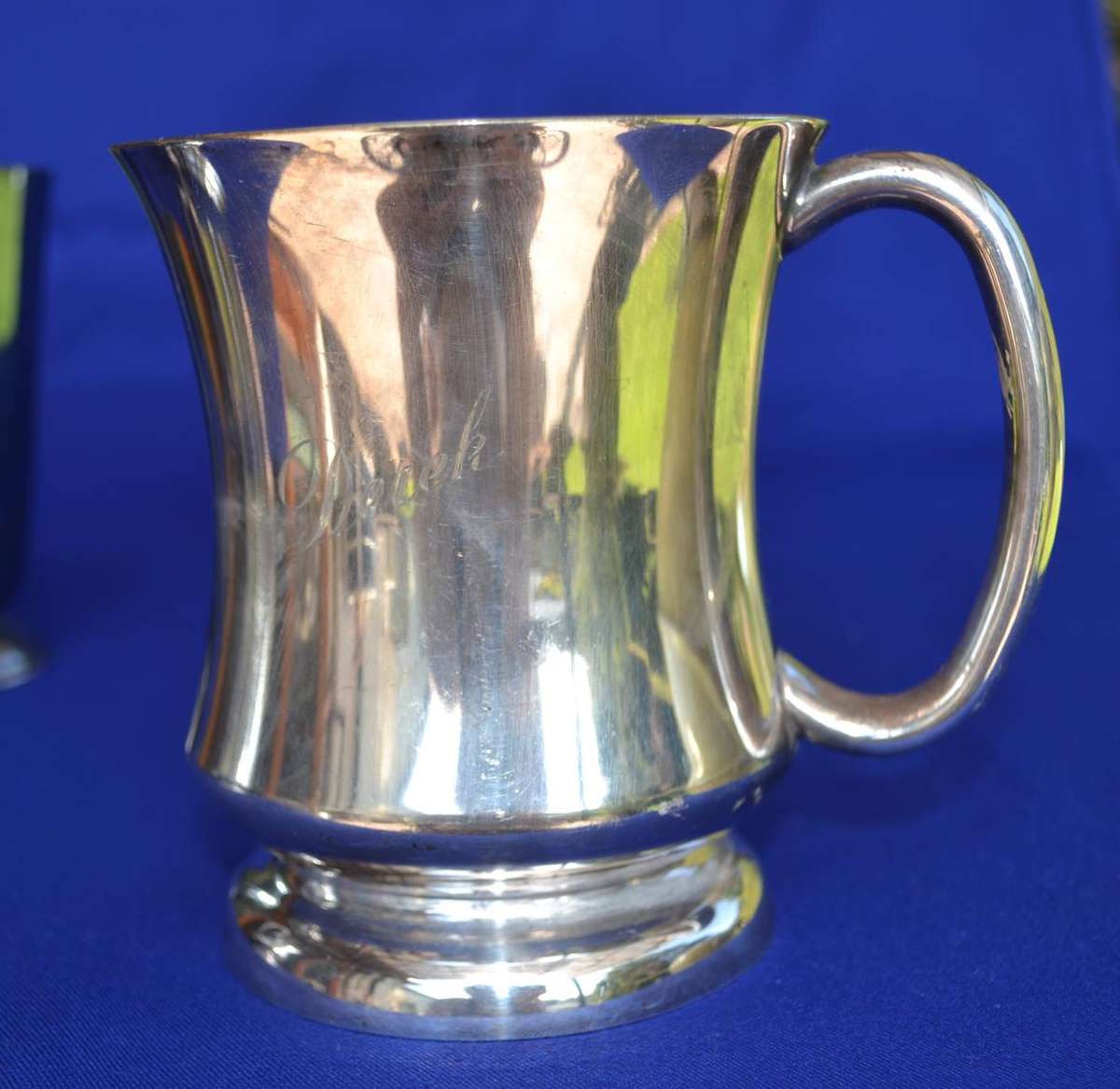 Silver Plate Tankards x 3