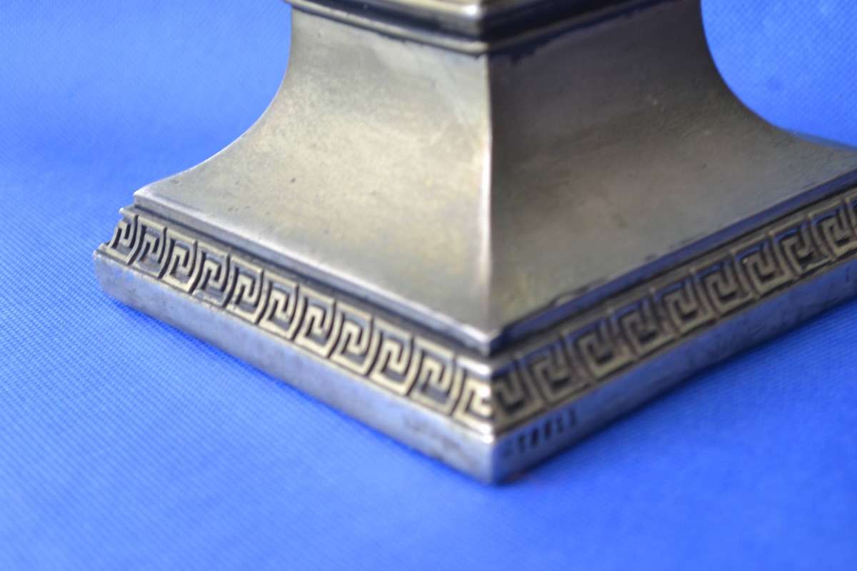 Vintage Aluminium Corinthian Column Candle Holder