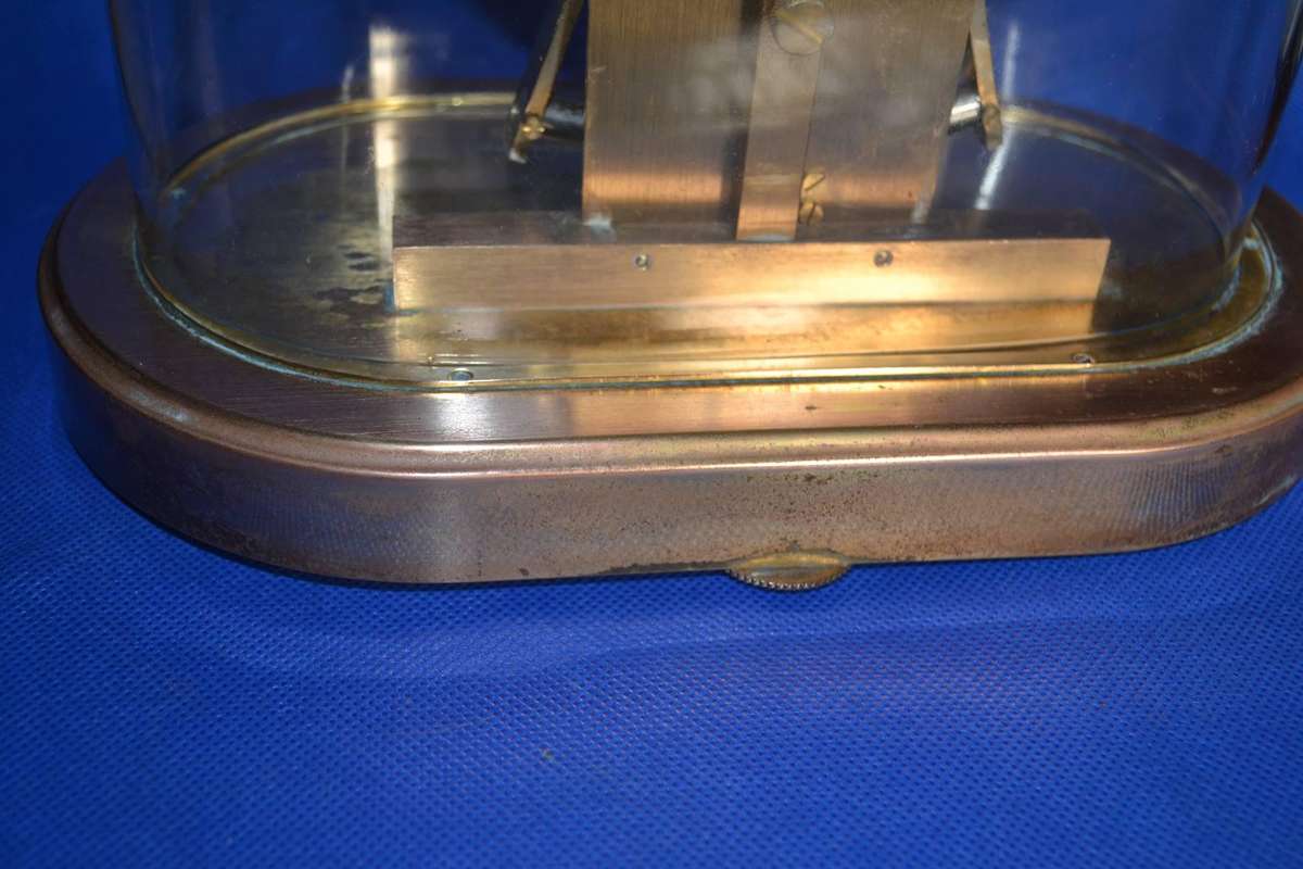 Kieninger & Obergfell West Germany Vintage Glass Dome Anniversary Mantle Clock