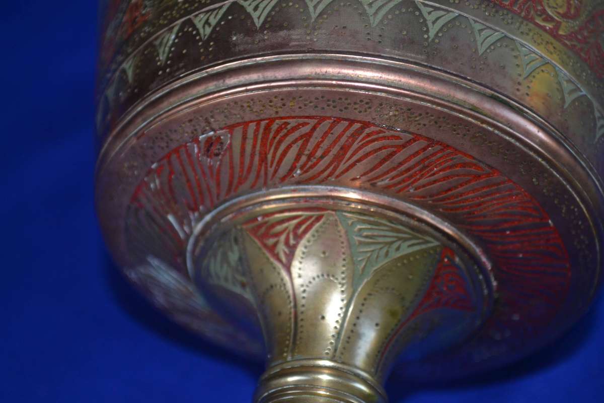 True Vintage Large Hand Etched Brass Chalice