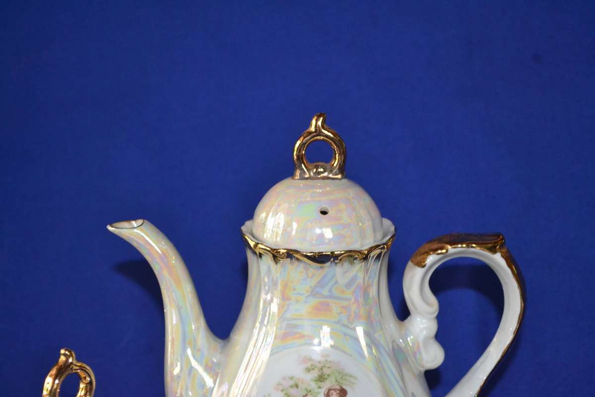 Vintage Japanese Lusterware Coffee Set - 15 Pieces