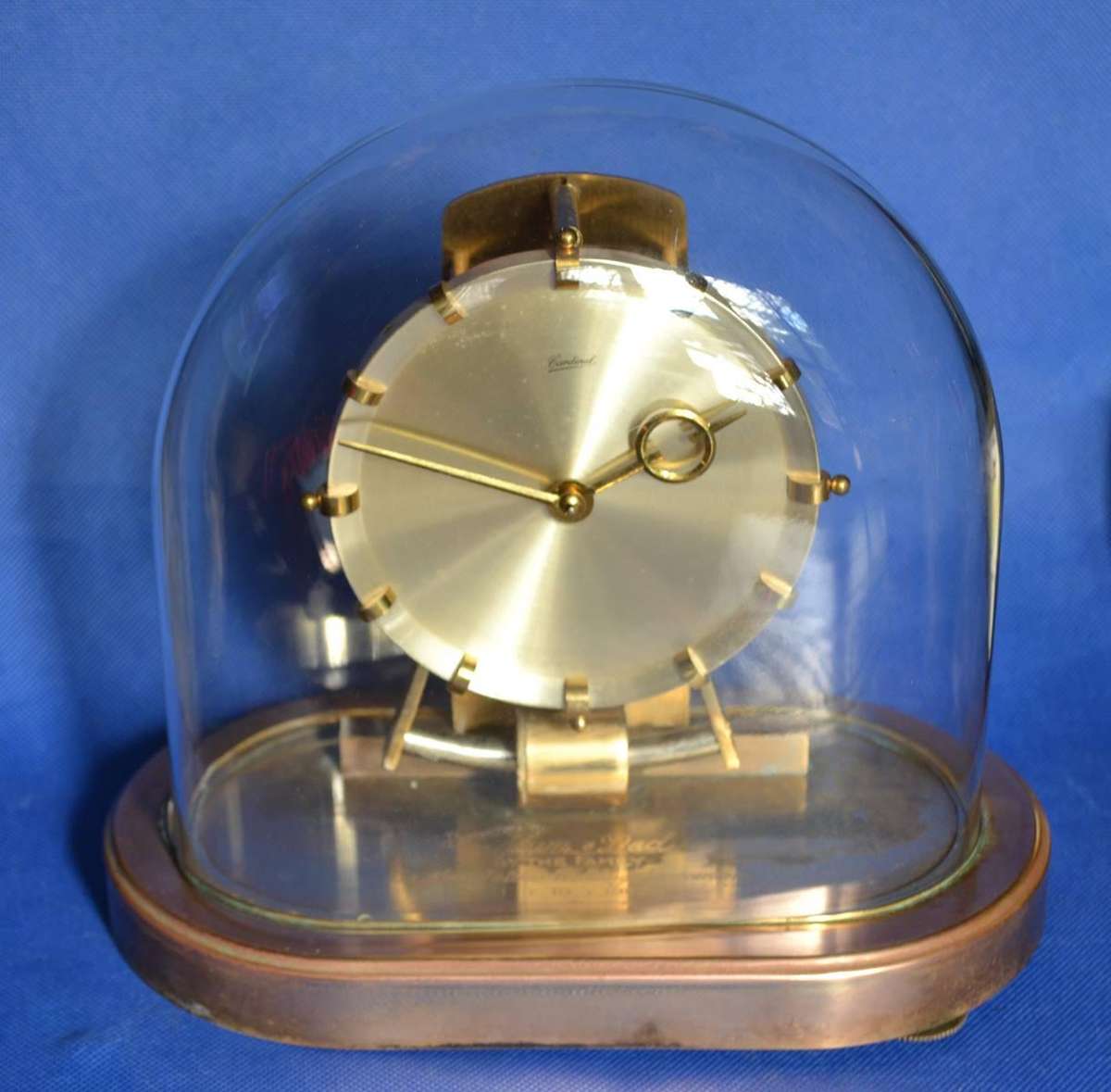 Kieninger & Obergfell West Germany Vintage Glass Dome Anniversary Mantle Clock