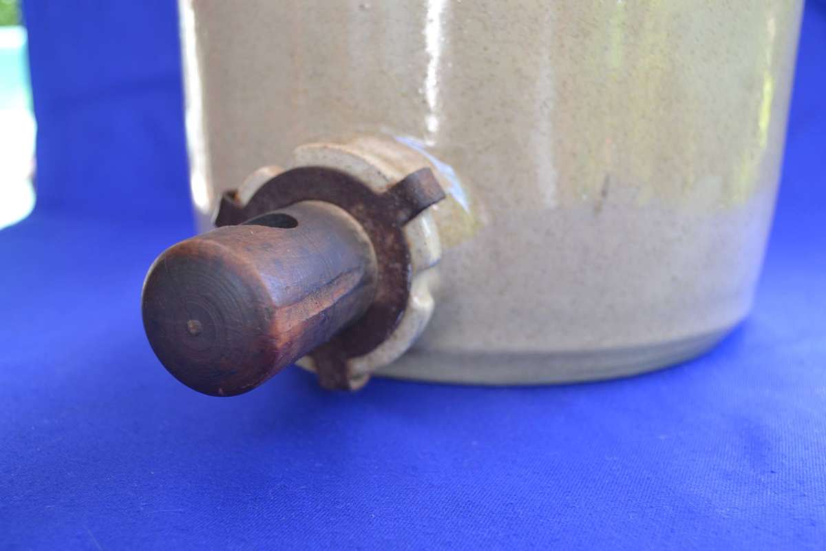 Large Vintage Two Tone 2 Gallon Stoneware Flagon Made in England