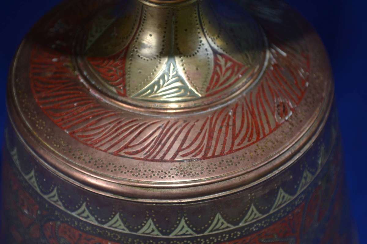True Vintage Large Hand Etched Brass Chalice
