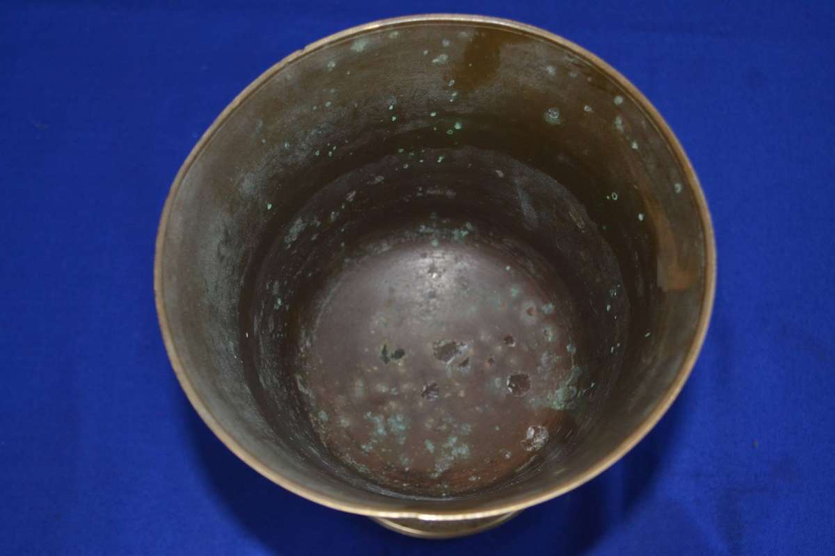 True Vintage Large Hand Etched Brass Chalice