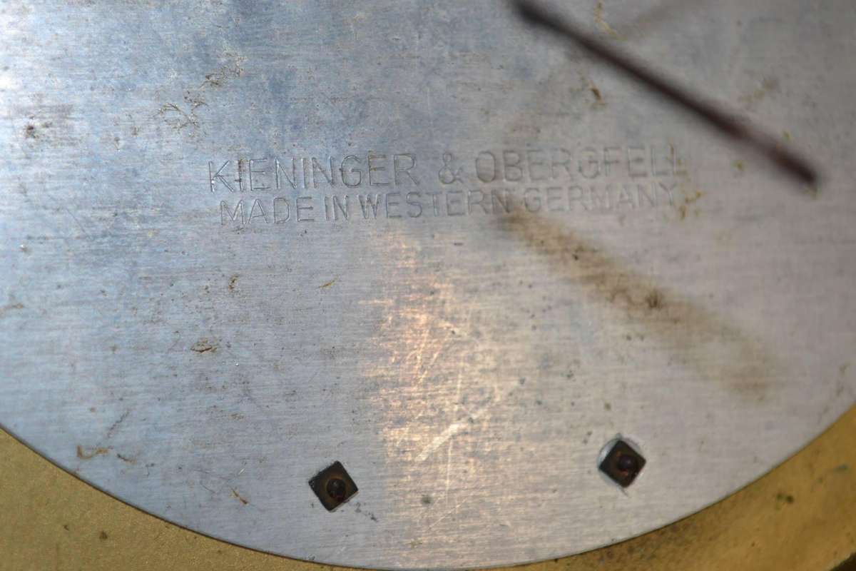 Kieninger & Obergfell West Germany Vintage Glass Dome Anniversary Mantle Clock