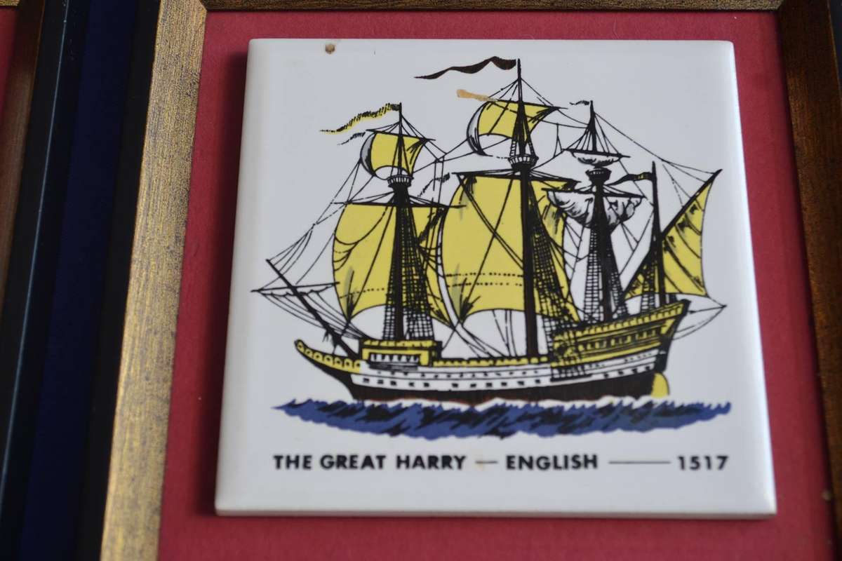 Framed Ceramic Tiles - Vintage Cars and Sail Ships