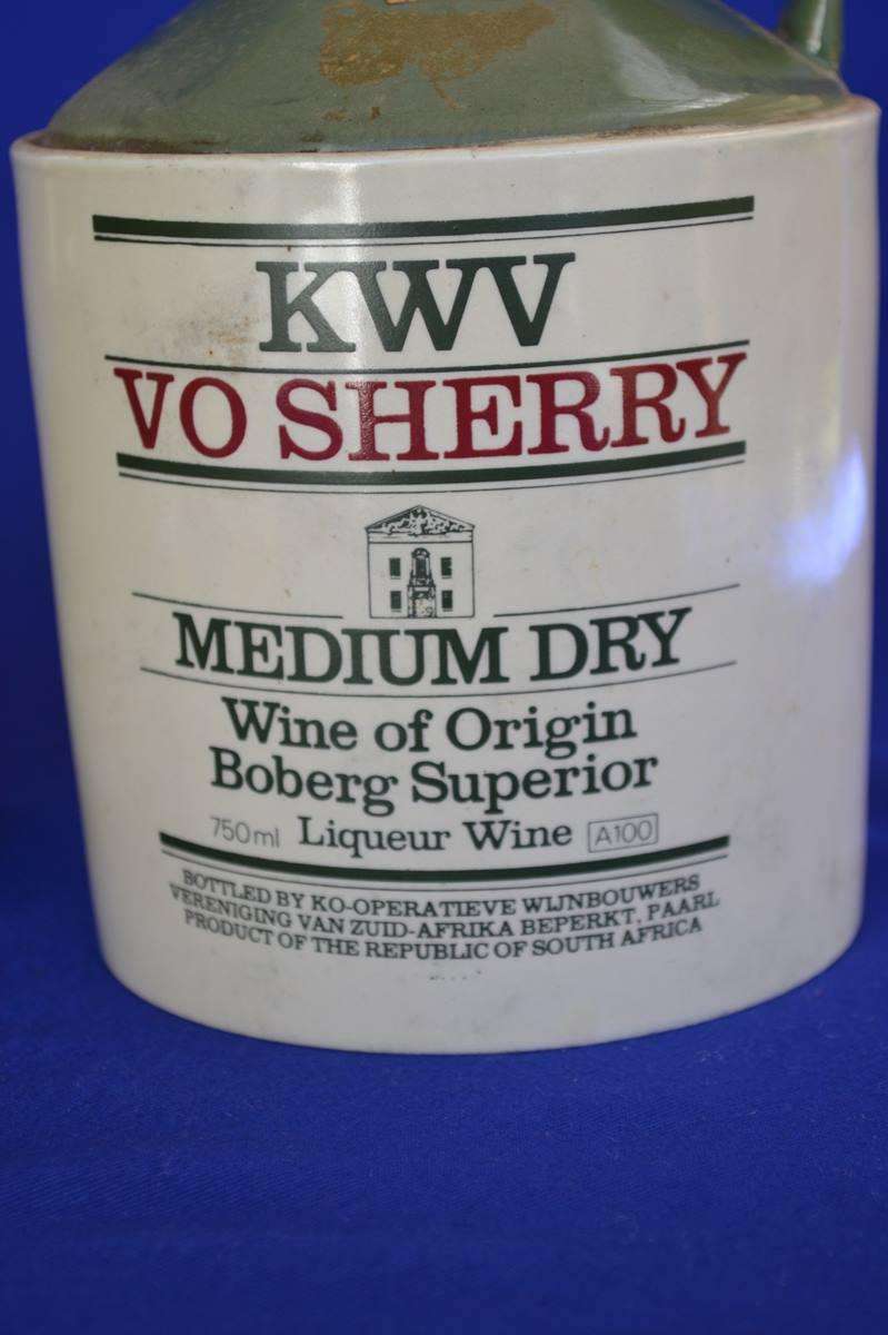 KWV VO Sherry Stoneware Jar and Monis Collectors Port  Anniversary Bottle