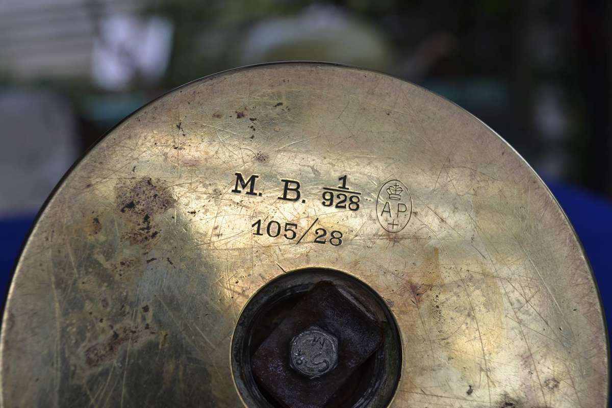 True Vintage Heavy WWII Trench Art "Mortar" Ashtray with Coin Cigarette Holders