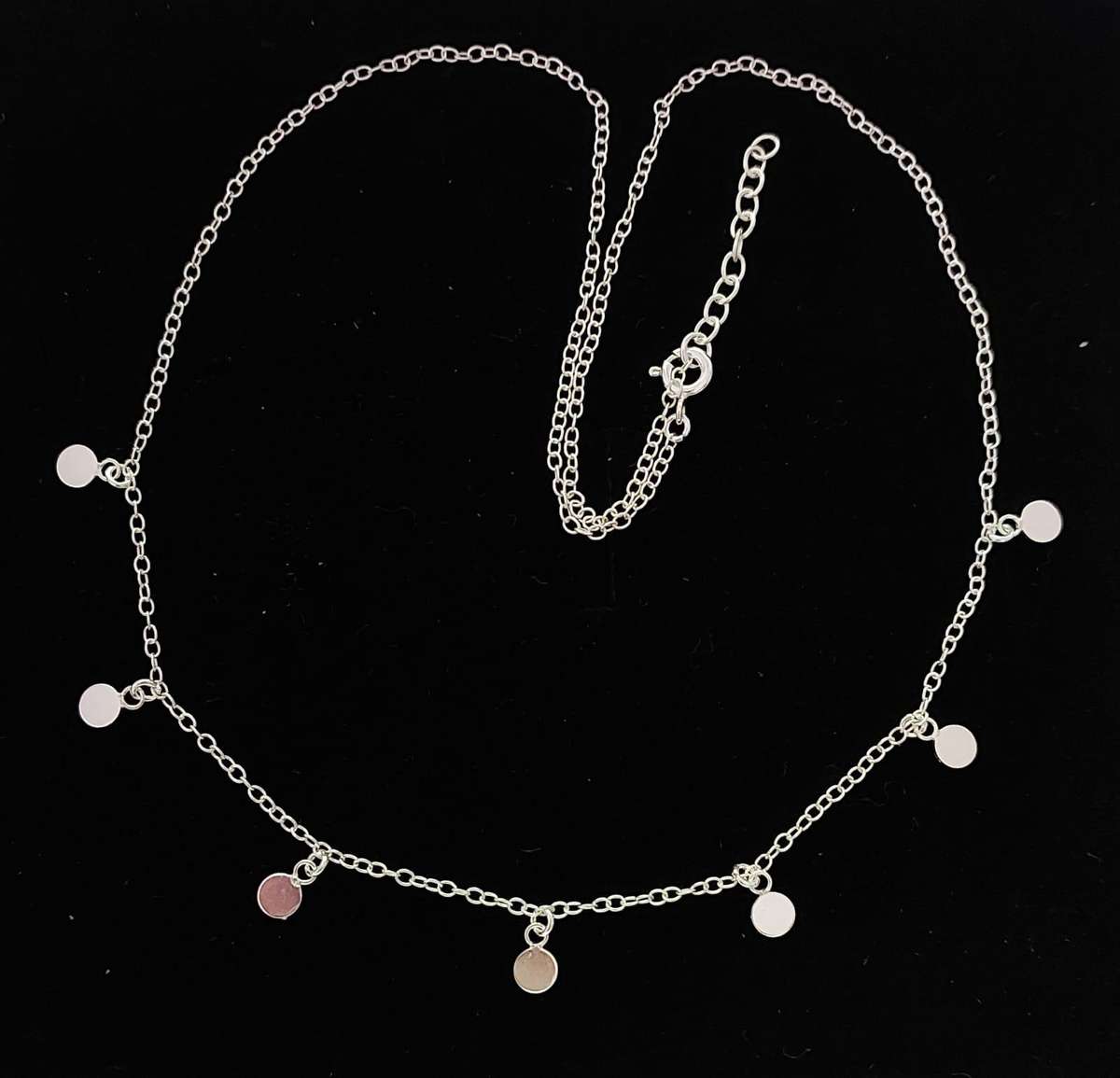 7 Disk Necklace in Silver