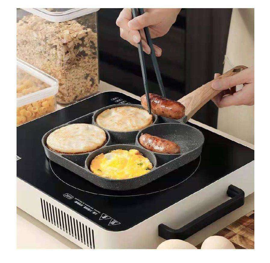 Four-Hole Non-Stick Thick Breakfast Cooking Pan