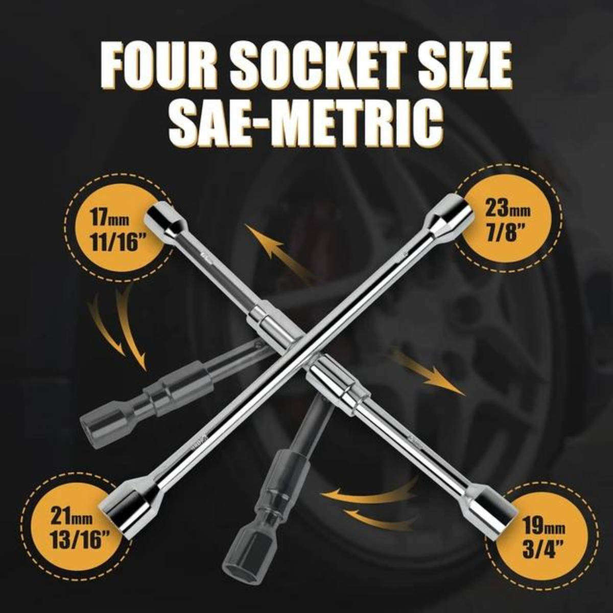 Foldable Socket wrench Folding Cross 14 Inch Tire Wrench Remover Spanner