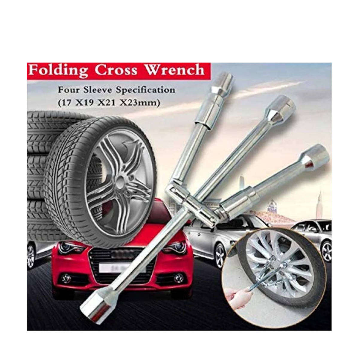 Foldable Socket wrench Folding Cross 14 Inch Tire Wrench Remover Spanner