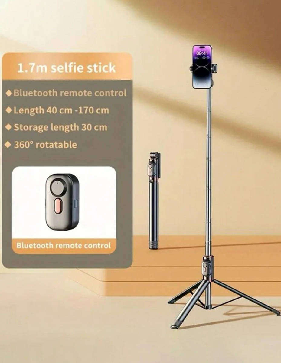 Extra Long Tripod Remote Control Selfie Stick 1,7 M