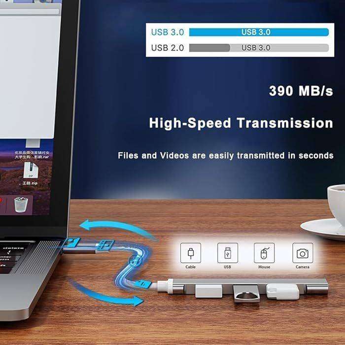 USB Hub 3.0 | 4-Port USB Ultra Slim Data Hub USB Splitter Extension Hub (GD