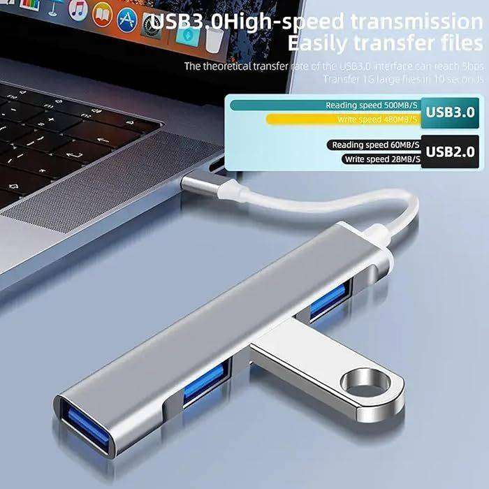 USB Hub 3.0 | 4-Port USB Ultra Slim Data Hub USB Splitter Extension Hub (GD
