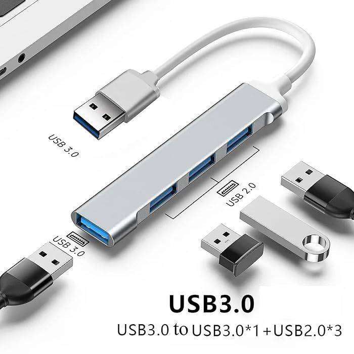 USB Hub 3.0 | 4-Port USB Ultra Slim Data Hub USB Splitter Extension Hub (GD