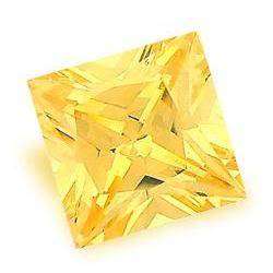 Cubic Zirconium - Bright Yellow Square Princess Cut - 5,47cts