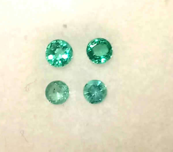 Emerald - Green Faceted Round Cut - 0,14cts