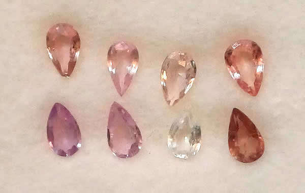 Sapphire Parcel of 8 - Rainbow Colour Pear Facet - 1,76cts