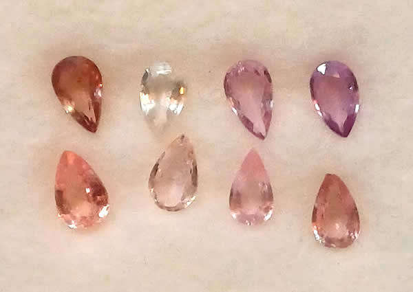 Sapphire Parcel of 8 - Rainbow Colour Pear Facet - 1,76cts