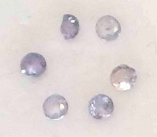 Tanzanite Parcel of 6 - Violet Blue Round Cut - 0,28cts
