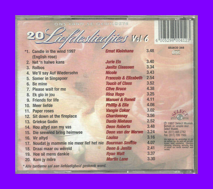 Music CD - Ons Land Se Gewildste 20 Liefdesliedjies - Verskeie Kunstenaars