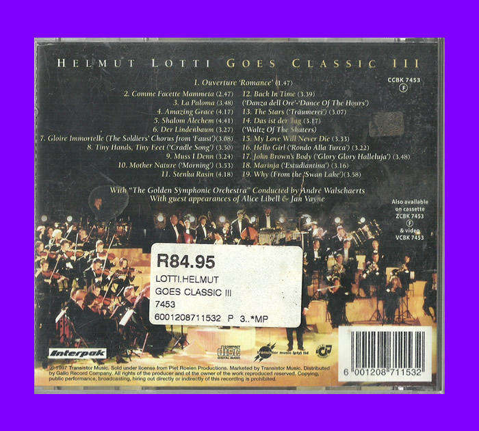 Music CD - Helmut Lotti Goes Classic III