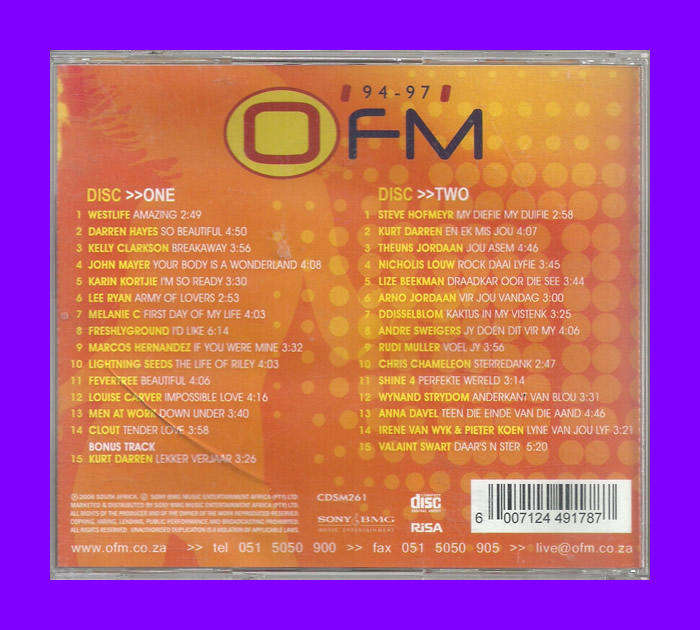 Music CD - OFM's Greatest Hits  94 - 97