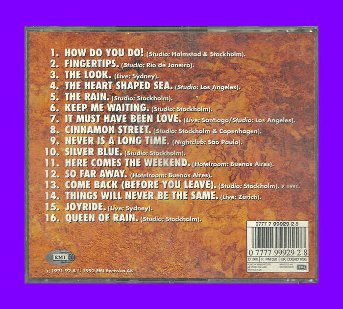 Music CD - Roxette - Tourism