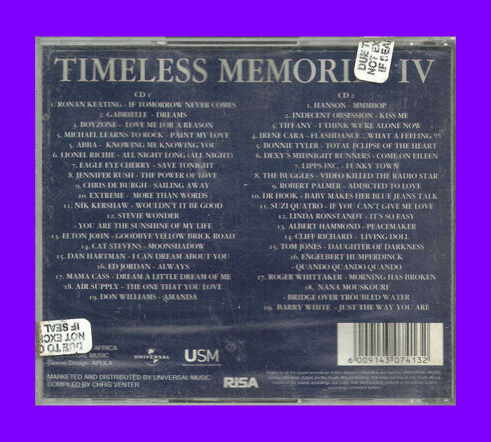 Music CD - Timeless Memories IV (CD Disc 2 ONLY)